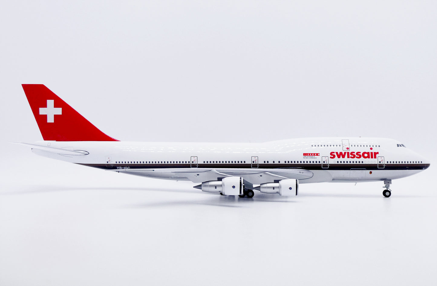 JC WINGS B747-300M SWISSAIR "700TH ANNIVERSARY OF THE SWISS CONFEDERATION "(POLISHED) REG: HB-IGC