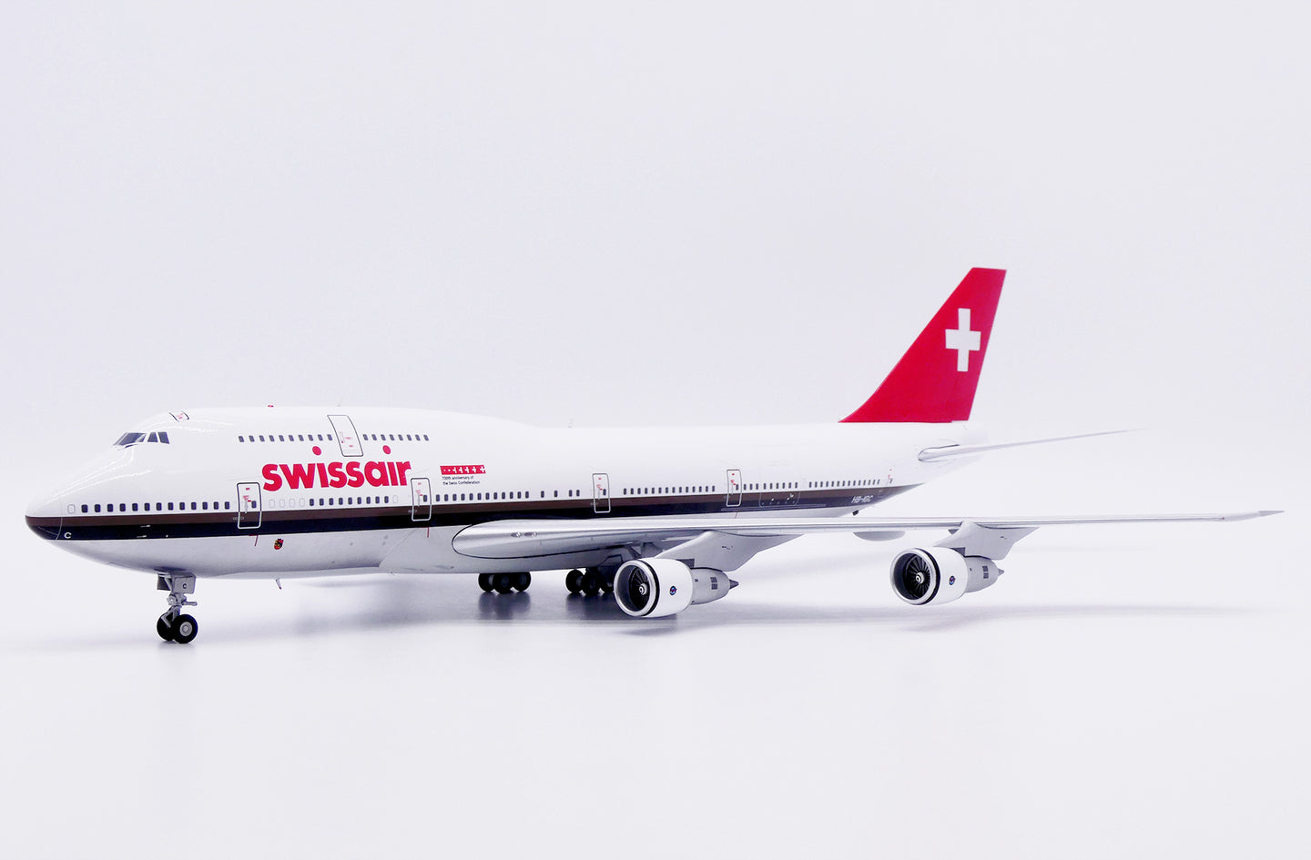 JC WINGS B747-300M SWISSAIR "700TH ANNIVERSARY OF THE SWISS CONFEDERATION "(POLISHED) REG: HB-IGC