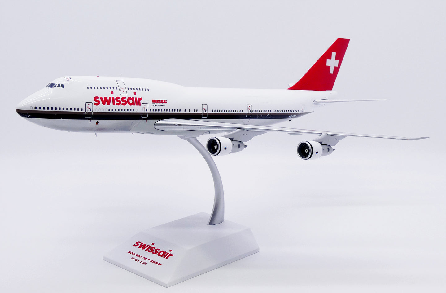 JC WINGS B747-300M SWISSAIR "700TH ANNIVERSARY OF THE SWISS CONFEDERATION "(POLISHED) REG: HB-IGC
