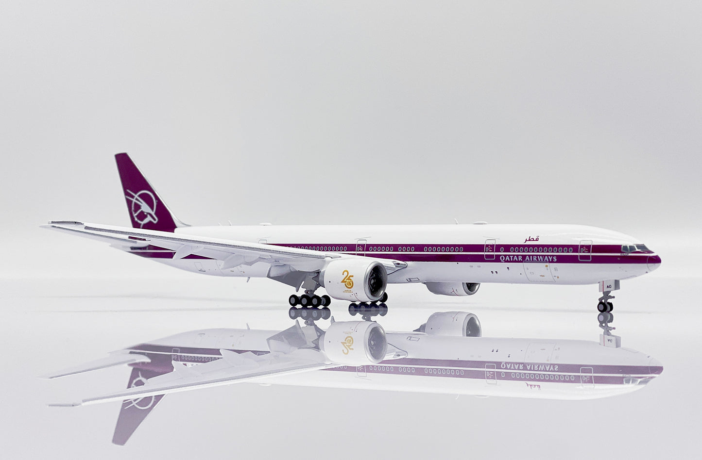 JCWINGS B777-300(ER) QATAR AIRWAYS "RETRO LIVERY" (FLAPS DOWN) REG: A7-BAC