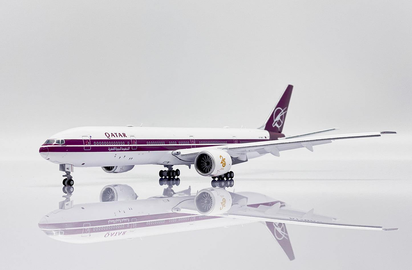 JCWINGS B777-300(ER) QATAR AIRWAYS "RETRO LIVERY" (FLAPS DOWN) REG: A7-BAC