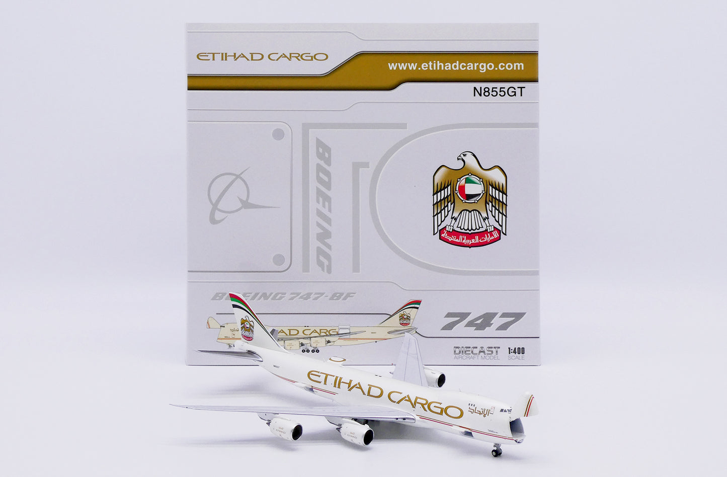 JC WINGS B747-8F ETIHAD CARGO (INTERACTIVE SERIES) REG: N855GT
