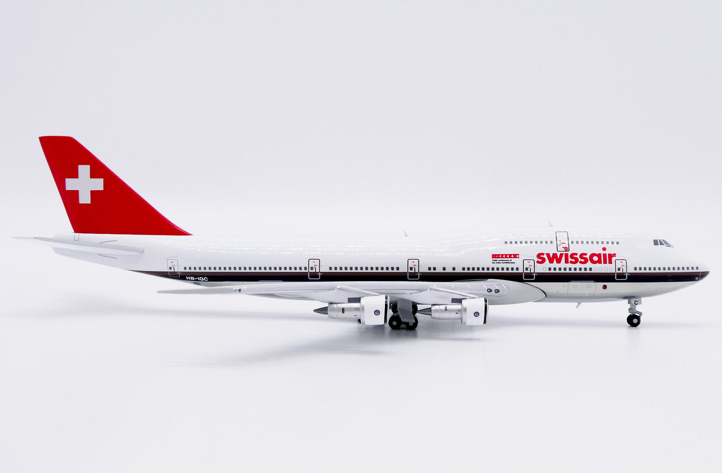 JC WINGS XX40283 1/400 B747-300M SWISSAIR "700TH ANNIVERSARY OF THE SWISS CONFEDERATION" (POLISHED) REG: HB-IGC