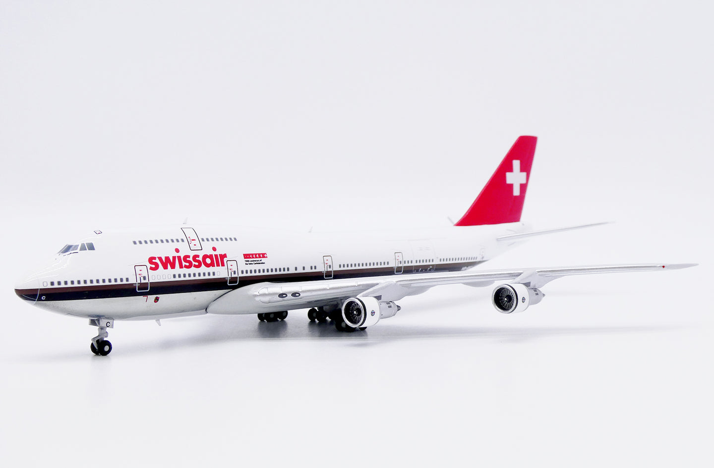 JC WINGS XX40283 1/400 B747-300M SWISSAIR "700TH ANNIVERSARY OF THE SWISS CONFEDERATION" (POLISHED) REG: HB-IGC