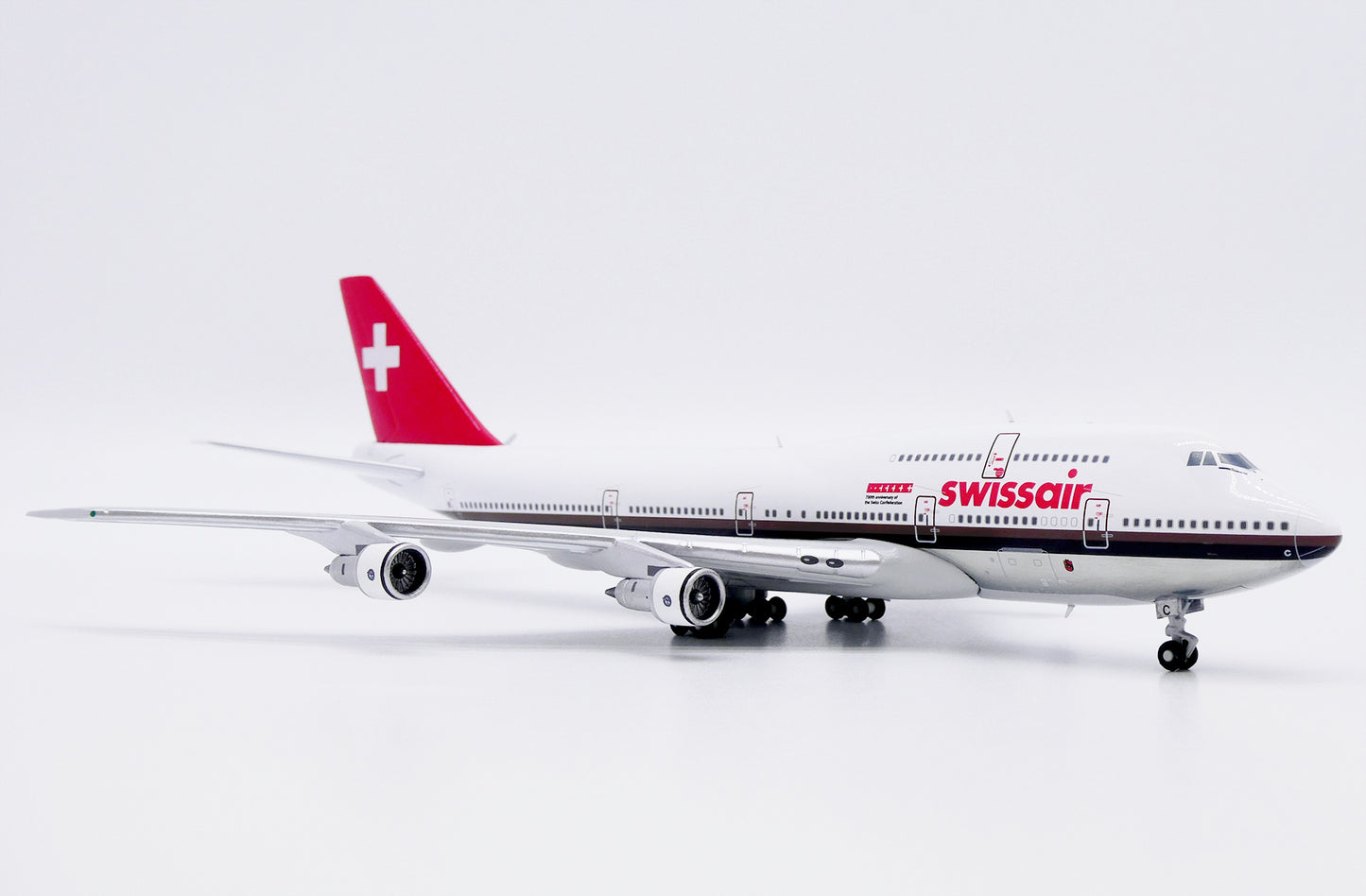 JC WINGS XX40283 1/400 B747-300M SWISSAIR "700TH ANNIVERSARY OF THE SWISS CONFEDERATION" (POLISHED) REG: HB-IGC