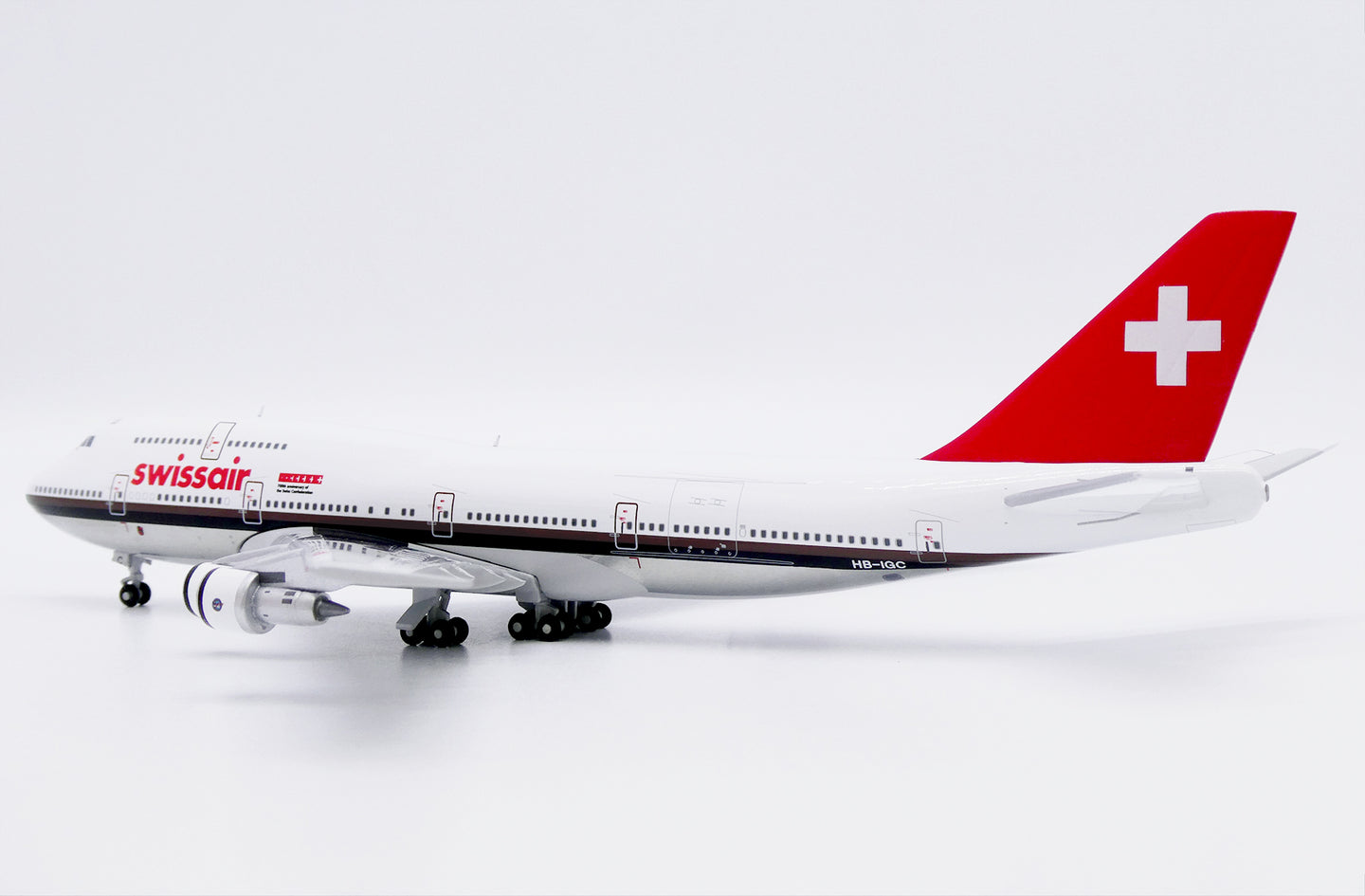 JC WINGS XX40283 1/400 B747-300M SWISSAIR "700TH ANNIVERSARY OF THE SWISS CONFEDERATION" (POLISHED) REG: HB-IGC