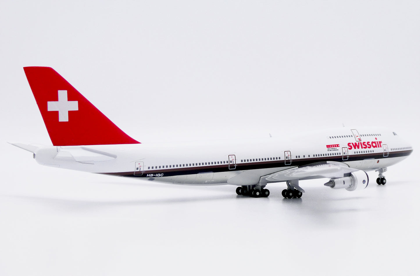 JC WINGS XX40283 1/400 B747-300M SWISSAIR "700TH ANNIVERSARY OF THE SWISS CONFEDERATION" (POLISHED) REG: HB-IGC