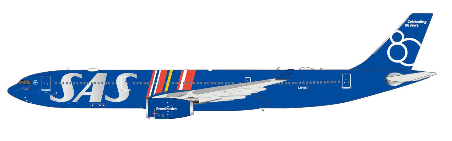 JC WINGS A330-300 SAS SCANDINAVIAN AIRLINES "CELEBRATING 80 YEARS" REG: LN-RKR