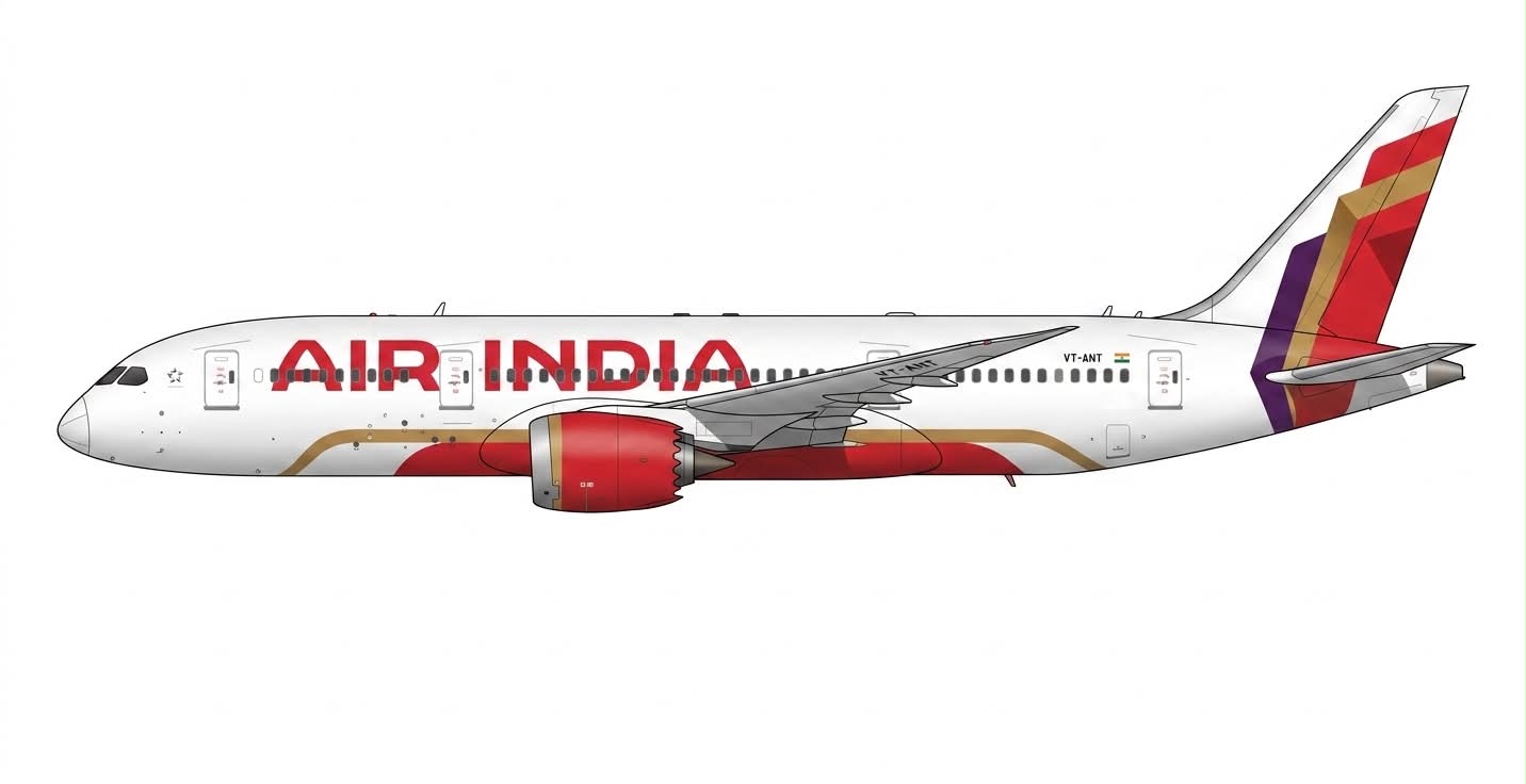 JC WINGS B787-8 AIR INDIA NC (FLAPS DOWN) REG: VT-ANT