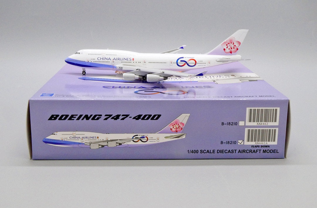 JC WINGS B747-400 CHINA AIRLINES "60TH ANNIVERSARY" (FLAP DOWN) REG: B-18210