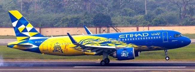 JC WINGS A320NEO ETIHAD AIRWAYS "CHENNAI SUPER KINGS" REG: A6-EJB
